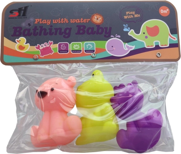 Animaletti spruzzacqua da bagno, set 3 pezzi
