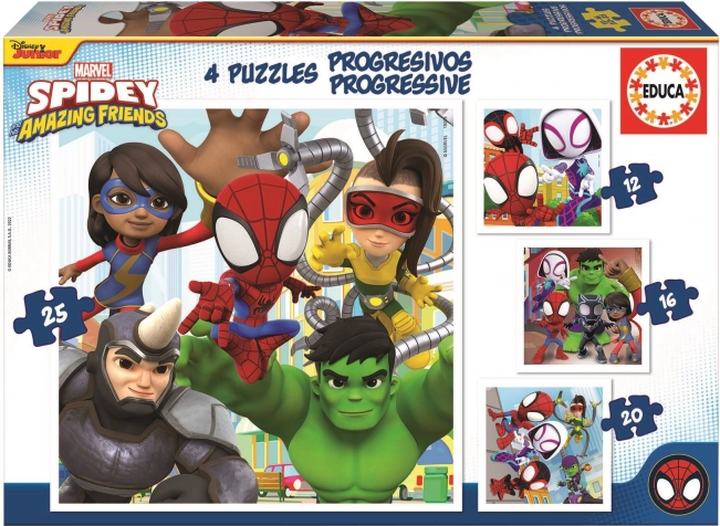 Puzzle Spidey e i suoi fantastici amici 4in1