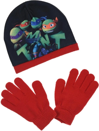 Cappello e guanti rossi Tartarughe Ninja