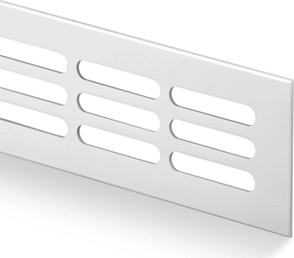 Griglia di ventilazione in alluminio 60 × 600 mm, anodizzazione naturale