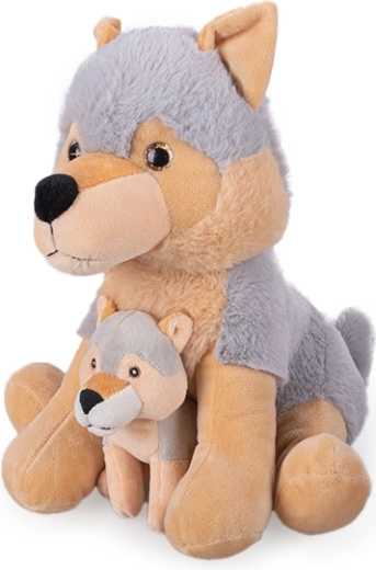 Husky di peluche con cucciolo 25 cm
