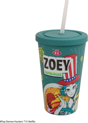 K-pop Demon Hunters tazza con cannuccia Zoey Hamburger - 1 pezzo