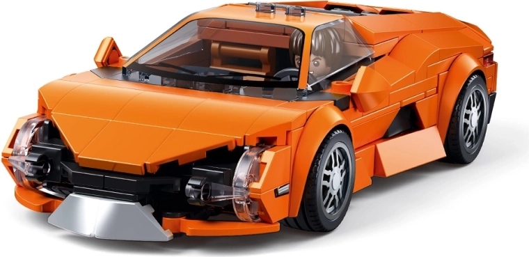 Sluban ModelBricks auto sportiva arancione in scala 1:32