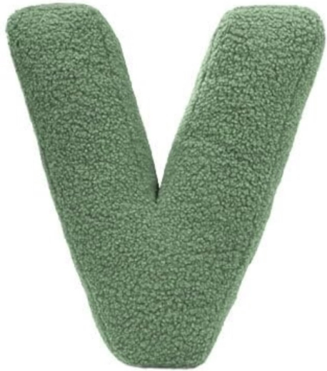 Mealini lettera di peluche V verde - 1 pezzo