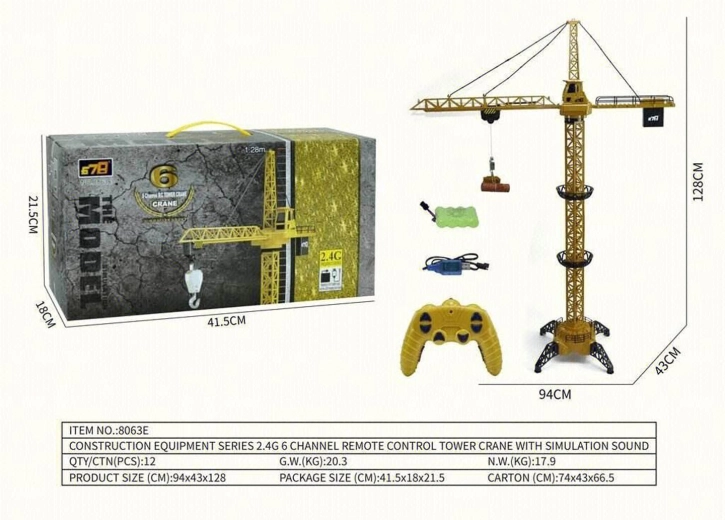 Gru per bambini radiocomandata da 128 cm