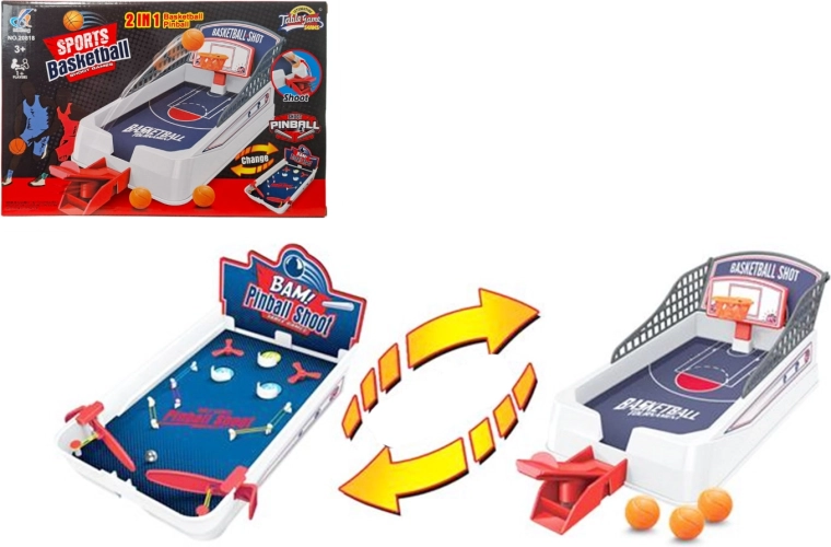 Gioco da tavolo di abilità 2 in 1 flipper e basket