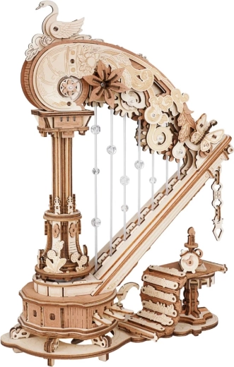 Robotime puzzle 3D meccanico in legno – carillon Arpa magica