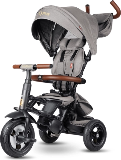 Triciclo Qplay Rito Deluxe rubber grigio