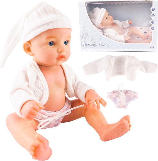 Bambola di stoffa bebè con cuffietta Jagoda 32 cm