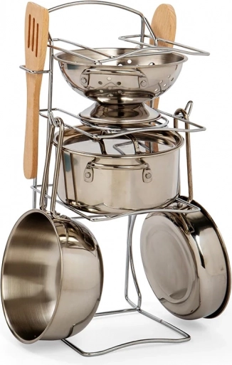 Set di pentole per bambini su supporto Bigjigs Toys