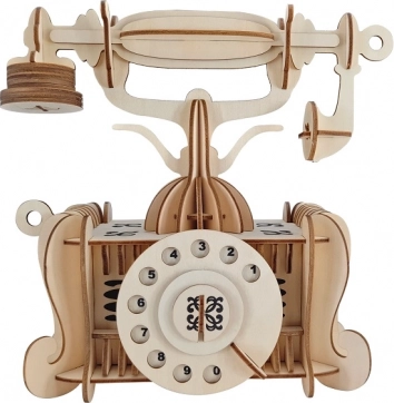 Puzzle 3D in legno telefono antico