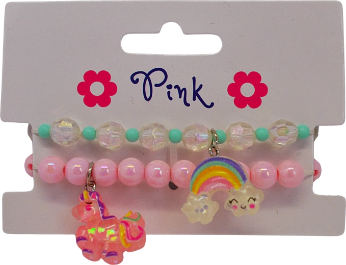 Set di braccialetti per bambini – unicorno e arcobaleno (2 pz)