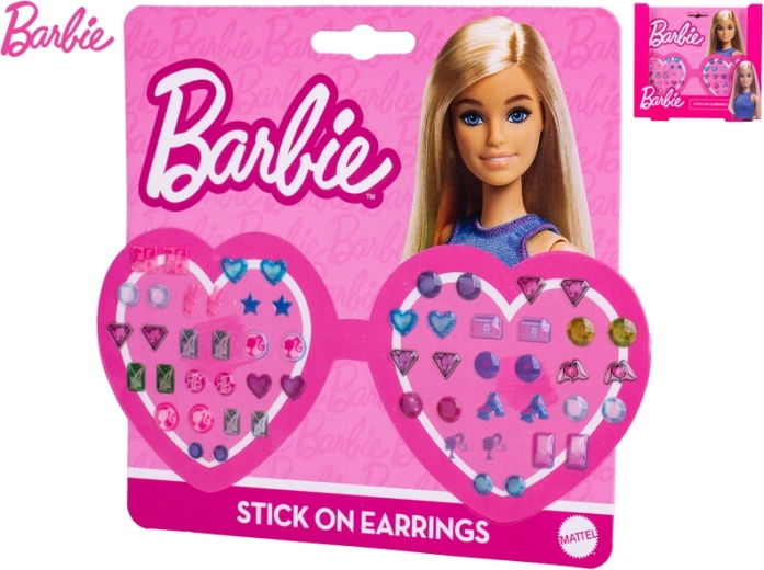 Orecchini adesivi BARBIE – set di 28 paia per bambini