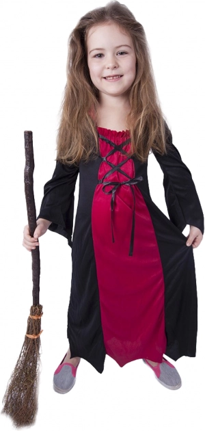 Costume da strega per bambina Morgana, taglia S – confezione ECO
