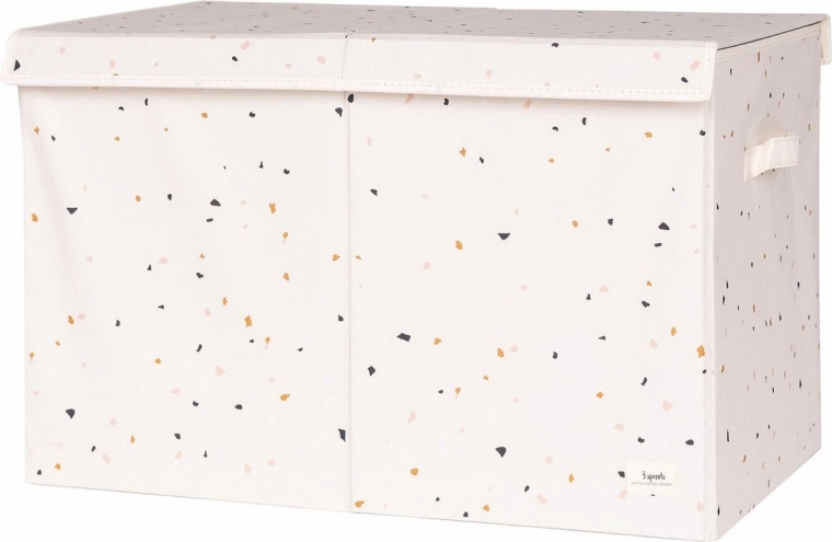3 Sprouts baule portagiochi recycled terrazzo/cream