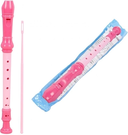 Flauto dolce in plastica tricolore con scovolino