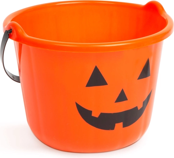Secchiello di plastica per Halloween con motivo zucca