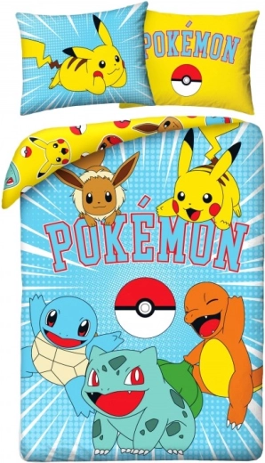 Biancheria da letto in cotone Pokémon 140 × 200 cm + 70 × 90 cm