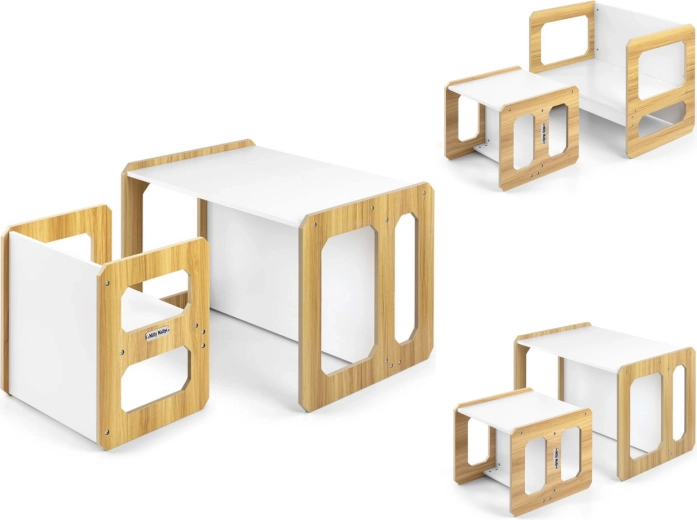 Milly Mally set di mobili per bambini Stella 3in1 natural