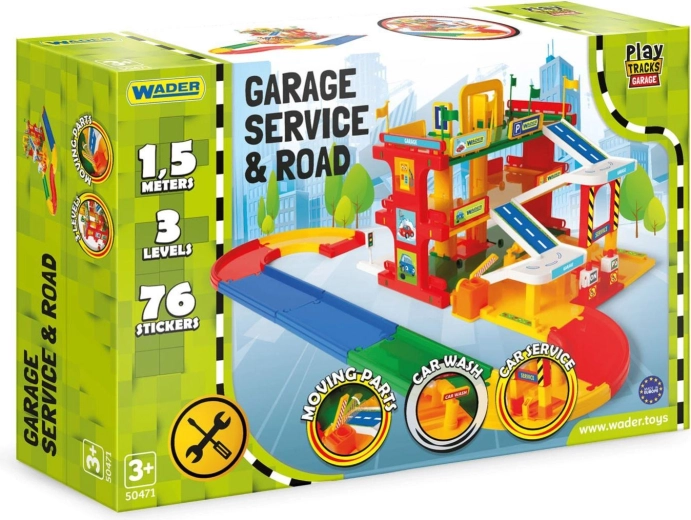 Servizio garage WADER, pista a tre piani da 1,5 m con 2 auto