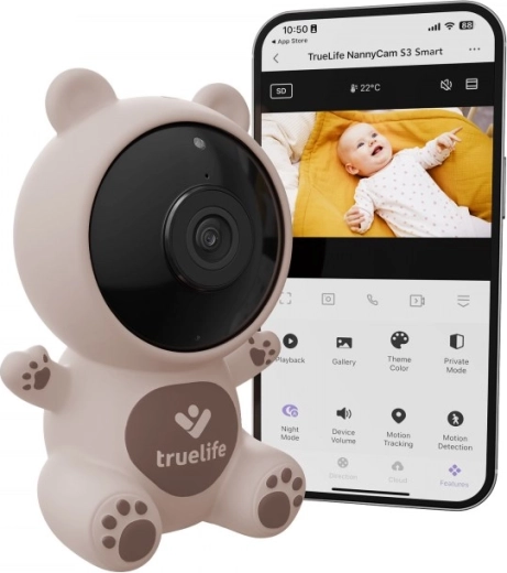 Baby monitor intelligente TrueLife NannyCam S3 Smart con Full HD e visione notturna
