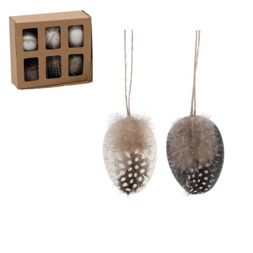 Set di uova pasquali sospese – eleganza bianco‑nera (6 pz)