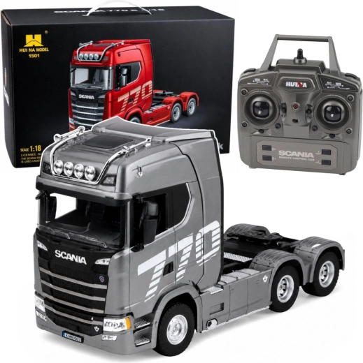 Huina Scania 1501 RC camion trattore telecomandato 1:18 grigio argento