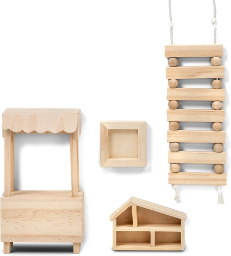 Lundby set creativo di accessori in legno per casa delle bambole (DIY)