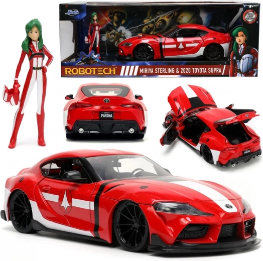 Modello in metallo ROBOTECH: Miriya Sterling & Toyota Supra 2020 1:24 con figurina