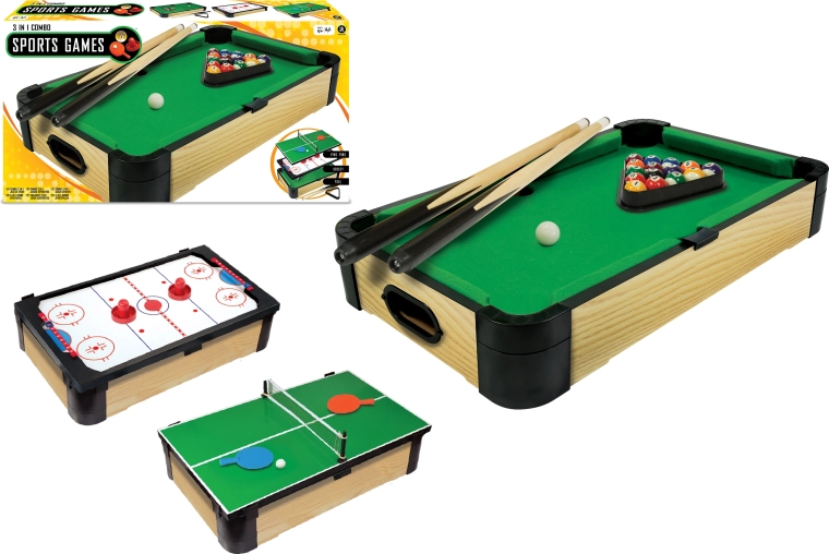 Biliardo da tavolo 3-in-1 Triple-Play 60 cm