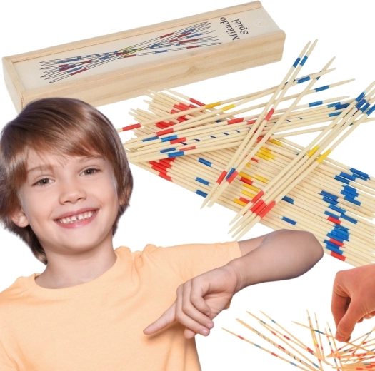 Gioco in legno Mikado Woopie in scatola, 41 pezzi