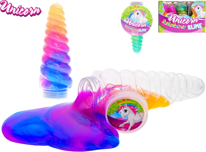 Corno di unicorno con slime arcobaleno 13,5 cm