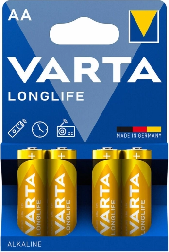 Varta Longlife batterie alcaline AA LR6, 4 pz