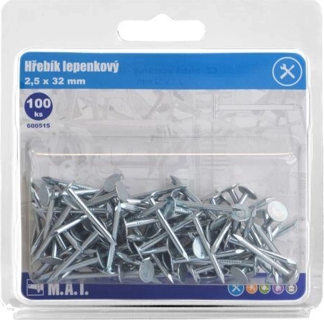 Chiodi per cartone zincati 32 × 2,5 mm (100 pz)