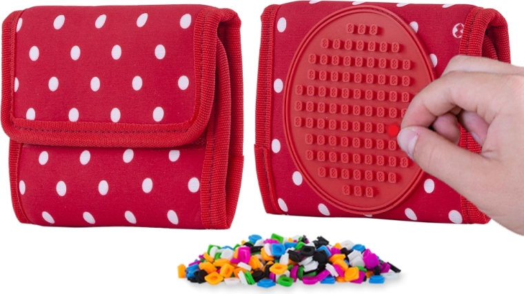 Portafoglio rosso Pixie Crew con pois bianchi