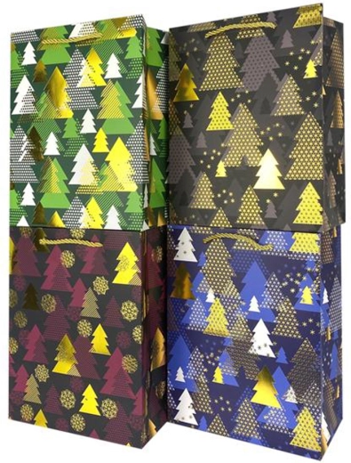 Busta regalo natalizia in carta 23 × 18 × 10 cm (mix di motivi)