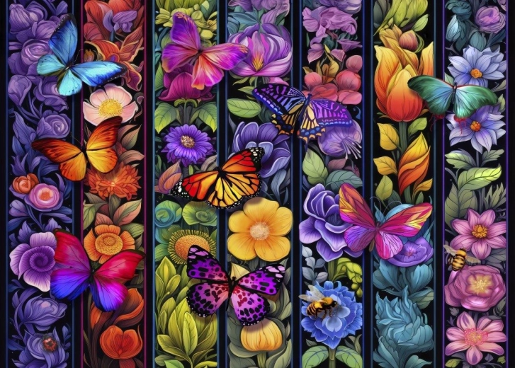 Puzzle Bluebird Fiori e farfalle 500 pezzi