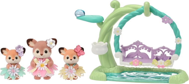 Sylvanian Families cervi sull’altalena floreale – set di gioco con 3 personaggi
