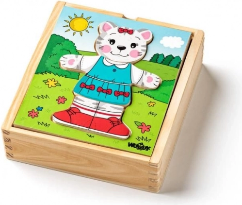 Puzzle di legno da vestire gattino