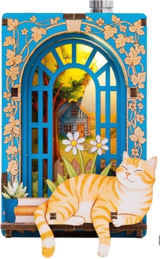 2Kids Toys puzzle in legno 3D magnete gatto alla finestra - 1 pezzo