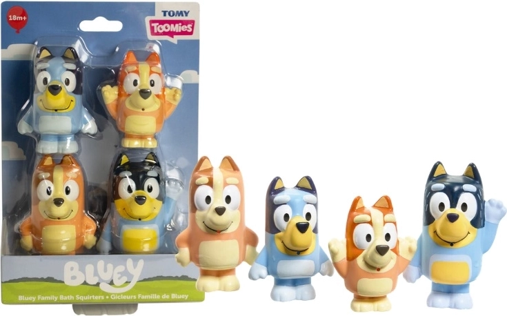Toomies Bluey set di personaggi squittenti da bagno 4 pz