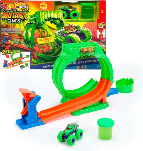 Hot Wheels Monster Trucks Mutant Chaos sfida: loop del caos con slime e macchinina Wreckin' Wolf