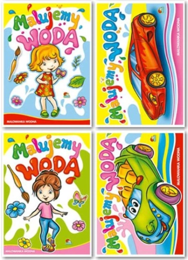 Pittura ad acqua – album da colorare per i più piccoli con adesivi