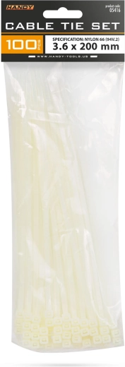 Fascette stringicavo trasparenti 200 × 3,6 mm, 100 pz.