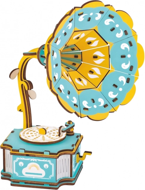 woodcraft puzzle 3D in legno giradischi