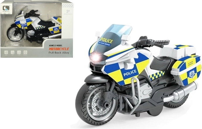 Motocicletta della polizia con luce e suono