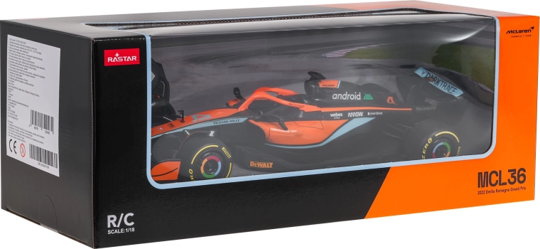 Modello radiocomandato di monoposto McLaren MCL36 Rastar in scala 1:18