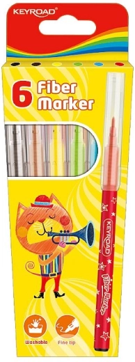 Pennarelli lavabili Keyroad, set da 6 colori