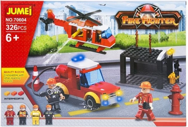 Costruzioni Jumei Pompieri 326 pezzi (camion dei pompieri ed elicottero) - 1 pezzo
