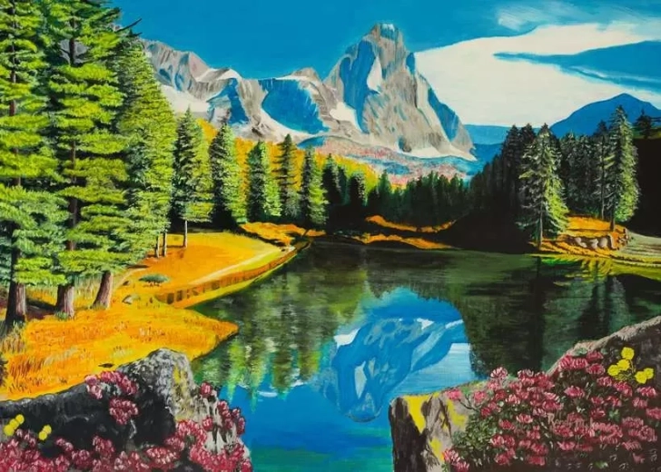 Puzzle Ravensburger Riflesso della montagna rocciosa XXL 300 pezzi